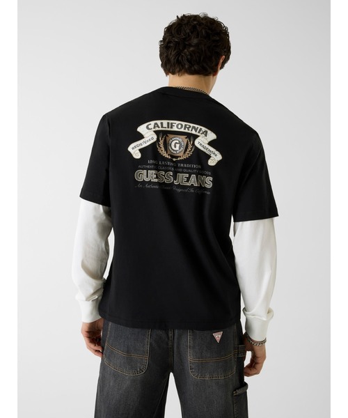 GUESS JEANS(ゲスジーンズ)の「GUESS JEANS Double Layer Tee Tシャツ ロンT レイヤード バックプリント(Tシャツ/カットソー・メンズ・ブラック・SMALL/MEDIUM/LARGE/X-LARGE/XX-LARGE)」の3枚目の写真