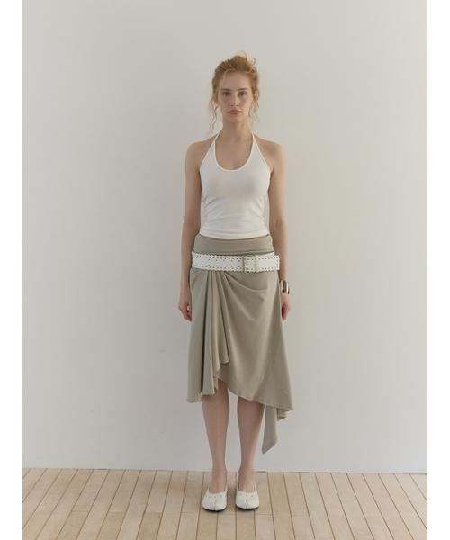 ASURA(アスラ)の「CURVE HALTER SLEEVELESS (IVORY)(Tシャツ/カットソー・レディース・その他・OS)」の2枚目の写真