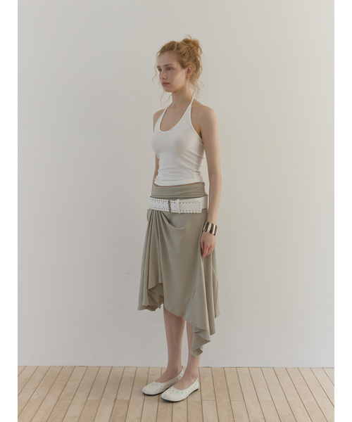 ASURA(アスラ)の「CURVE HALTER SLEEVELESS (IVORY)(Tシャツ/カットソー・レディース・その他・OS)」の4枚目の写真