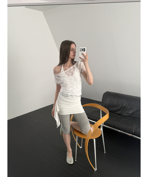 ASURA(アスラ)の「CURVE HALTER SLEEVELESS (IVORY)(Tシャツ/カットソー・レディース・その他・OS)」の8枚目の写真