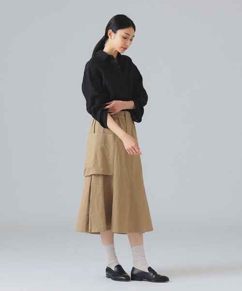 EFFE BEAMS(エッフェビームス)の「コットン リネン ポケット スカート(スカート・レディース・ベージュ/ブラック・38/36)」の12枚目の写真