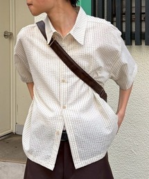 Chikashitsu + | 【Chikashitsu +】seersucker crop shirt / 【チカシツプラス】シアサッカークロップ半袖シャツ<着用動画あり>(シャツ/ブラウス)