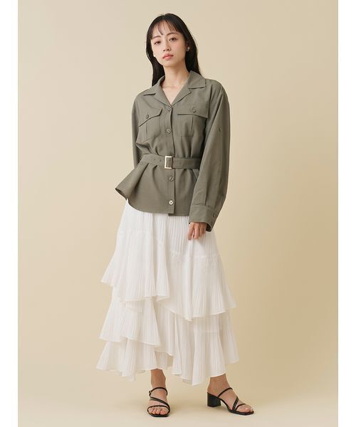 SNIDEL(スナイデル)の「サファリディテールシャツ(シャツ/ブラウス・レディース・ブラウン/アイボリー/カーキ・F)」の19枚目の写真