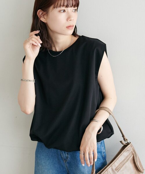 DISCOAT(ディスコート)の「【WEB限定】ライトポンチ裾バルーンフレンチプルオーバー(Tシャツ/カットソー・レディース・オフホワイト/モカ/ブラック・FREE)」の15枚目の写真