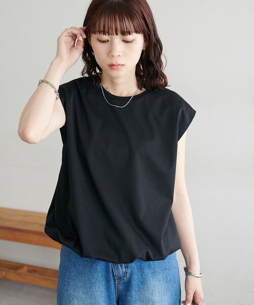 DISCOAT(ディスコート)の「【WEB限定】ライトポンチ裾バルーンフレンチプルオーバー(Tシャツ/カットソー・レディース・オフホワイト/モカ/ブラック・FREE)」の16枚目の写真