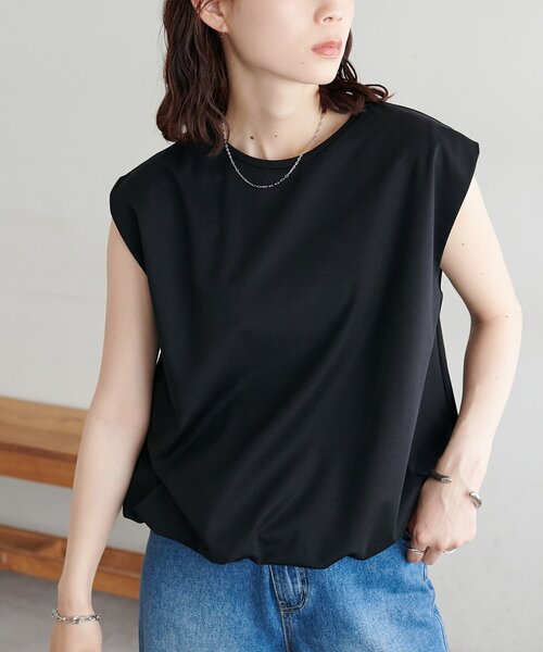 DISCOAT(ディスコート)の「【WEB限定】ライトポンチ裾バルーンフレンチプルオーバー(Tシャツ/カットソー・レディース・オフホワイト/モカ/ブラック・FREE)」の19枚目の写真