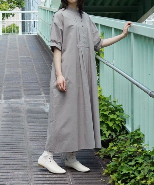 オオカミとフクロウ(オオカミとフクロウ)の「フクロウとわたしのうららかな日(ワンピース・レディース・グレー/ライトグレー・FREE)」の22枚目の写真