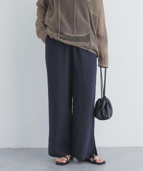 URBAN RESEARCH DOORS（アーバンリサーチドアーズ）の「『スタッフ企画』ラミー混スリットイージーパンツ（その他パンツ・レディース・ネイビー/ブラウン・MEDIUM/SMALL）」の3枚目の写真