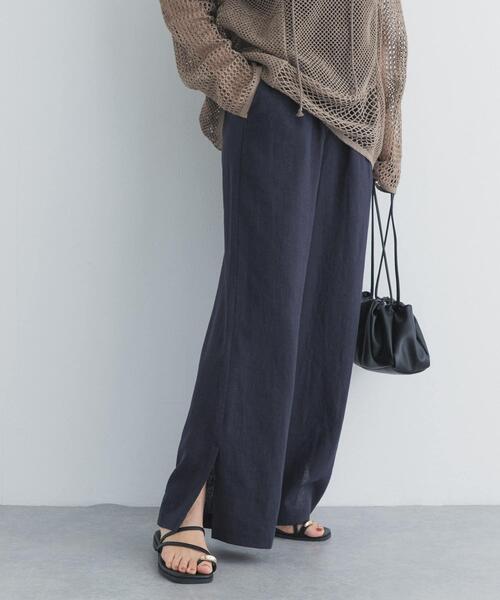 URBAN RESEARCH DOORS（アーバンリサーチドアーズ）の「『スタッフ企画』ラミー混スリットイージーパンツ（その他パンツ・レディース・ネイビー/ブラウン・MEDIUM/SMALL）」の5枚目の写真