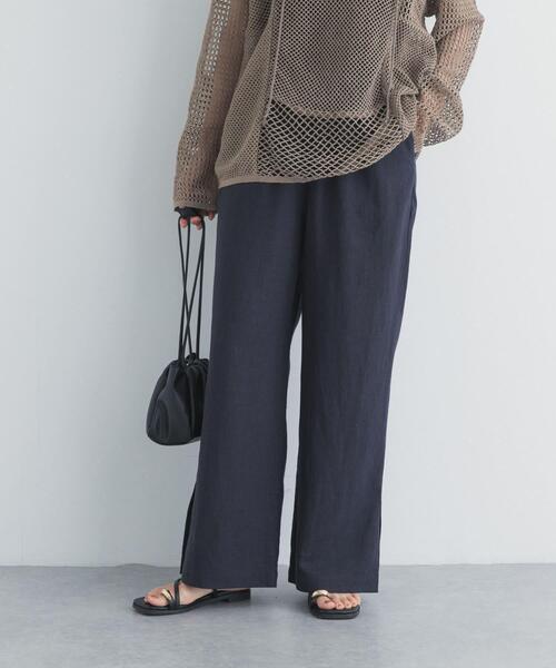 URBAN RESEARCH DOORS（アーバンリサーチドアーズ）の「『スタッフ企画』ラミー混スリットイージーパンツ（その他パンツ・レディース・ネイビー/ブラウン・MEDIUM/SMALL）」の6枚目の写真