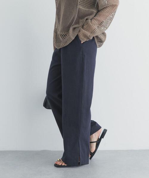URBAN RESEARCH DOORS（アーバンリサーチドアーズ）の「『スタッフ企画』ラミー混スリットイージーパンツ（その他パンツ・レディース・ネイビー/ブラウン・MEDIUM/SMALL）」の7枚目の写真