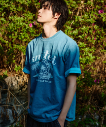 KNITTED（ニッティド）の「(ユニセックス) ピグメント パームツリー グラフィック Tシャツ ストーンブルー（Tシャツ/カットソー）」