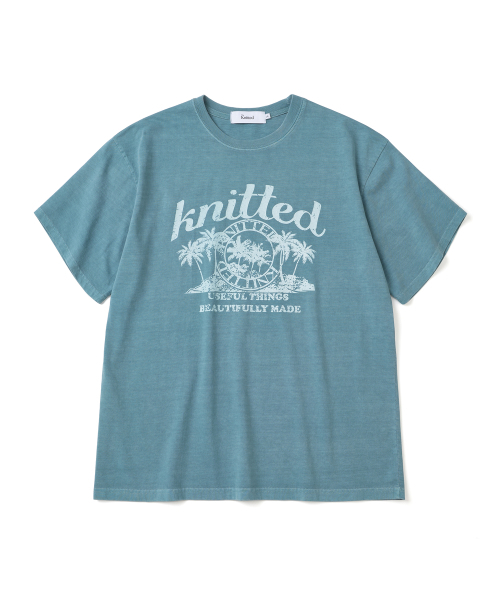 KNITTED(ニッティド)の「(ユニセックス) ピグメント パームツリー グラフィック Tシャツ ストーンブルー(Tシャツ/カットソー・メンズ・その他・MEDIUM/LARGE/X-LARGE)」の2枚目の写真