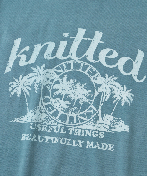 KNITTED(ニッティド)の「(ユニセックス) ピグメント パームツリー グラフィック Tシャツ ストーンブルー(Tシャツ/カットソー・メンズ・その他・MEDIUM/LARGE/X-LARGE)」の6枚目の写真
