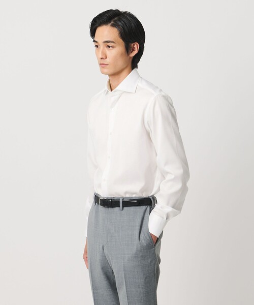 UNITED ARROWS(ユナイテッドアローズ)の「イージーケア AG パナマ ワイドスプレッドカラー シャツ 抗菌防臭 通気性(シャツ/ブラウス・メンズ・ホワイト/ライトブルー・41cm/40cm/38cm/39cm)」の2枚目の写真