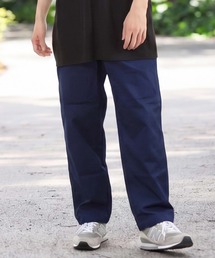 総柄無地 ワイドテーパードシェフパンツ