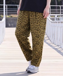 総柄無地 ワイドテーパードシェフパンツ