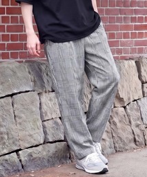 総柄無地 ワイドテーパードシェフパンツ