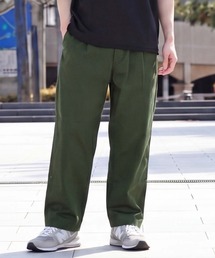 総柄無地 ワイドテーパードシェフパンツ