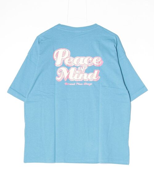 DOUBLE STEAL(ダブルスティール)の「Peace Mind Tee(Tシャツ/カットソー・レディース・スミクロ/サックスブルー・FREE)」の15枚目の写真