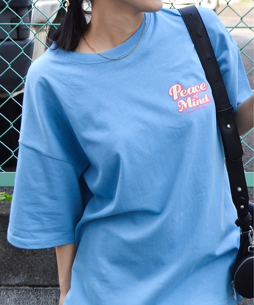 DOUBLE STEAL(ダブルスティール)の「Peace Mind Tee(Tシャツ/カットソー・レディース・スミクロ/サックスブルー・FREE)」の10枚目の写真