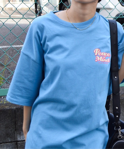 DOUBLE STEAL(ダブルスティール)の「Peace Mind Tee(Tシャツ/カットソー・レディース・スミクロ/サックスブルー・FREE)」の11枚目の写真