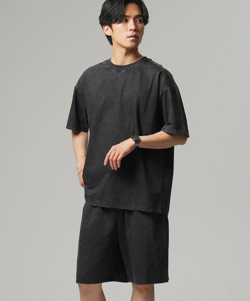 Beno（ビーノ）の「【SETUP】ヴィンテージライクTシャツｘショートパンツ（セットアップ・メンズ・ブラック/ホワイト・MEDIUM/LARGE）」の2枚目の写真