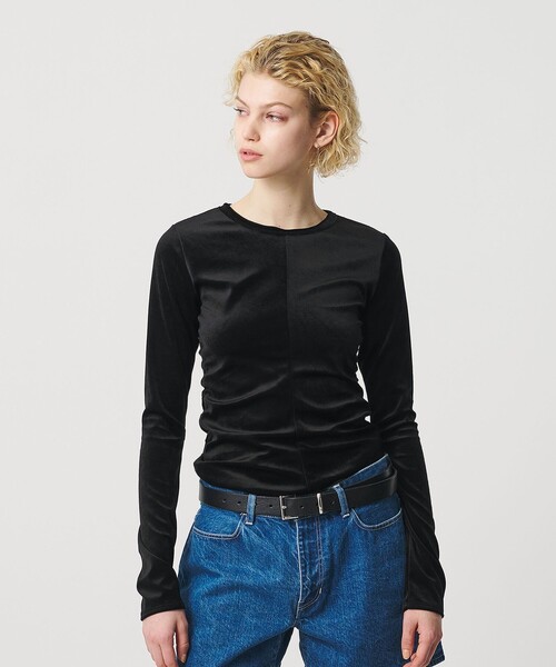 H BEAUTY&YOUTH UNITED ARROWS(エイチビューティーアンドユースユナイテッドアローズ)の「<H>ベロア タイト ロングスリーブ(Tシャツ/カットソー・レディース・ライトグレー/ブラック・FREE)」の18枚目の写真