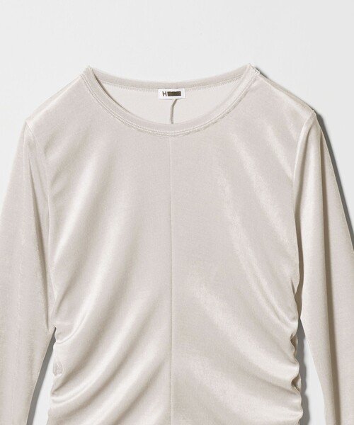 H BEAUTY&YOUTH UNITED ARROWS(エイチビューティーアンドユースユナイテッドアローズ)の「<H>ベロア タイト ロングスリーブ(Tシャツ/カットソー・レディース・ライトグレー/ブラック・FREE)」の11枚目の写真