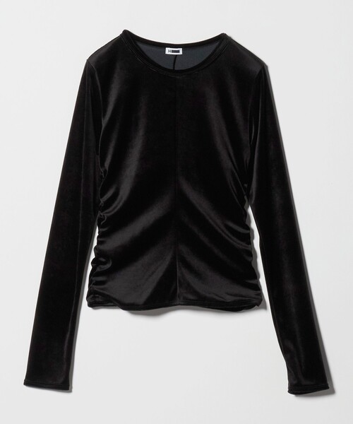 H BEAUTY&YOUTH UNITED ARROWS(エイチビューティーアンドユースユナイテッドアローズ)の「<H>ベロア タイト ロングスリーブ(Tシャツ/カットソー・レディース・ライトグレー/ブラック・FREE)」の8枚目の写真