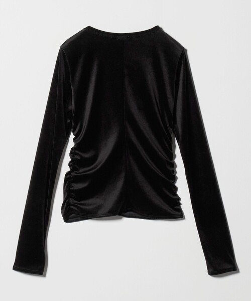 H BEAUTY&YOUTH UNITED ARROWS(エイチビューティーアンドユースユナイテッドアローズ)の「<H>ベロア タイト ロングスリーブ(Tシャツ/カットソー・レディース・ライトグレー/ブラック・FREE)」の7枚目の写真