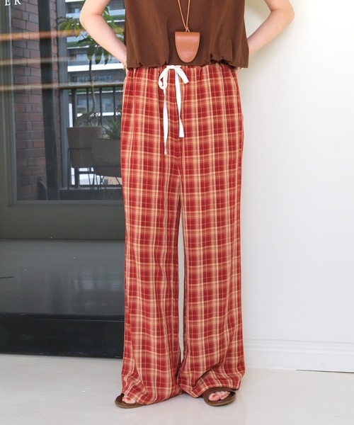 GEORGE'S（ジョージズ）の「チェックミニオルテガパンツ（その他パンツ・レディース・ネイビー/レッド/ブラウン・MEDIUM/SMALL）」の3枚目の写真