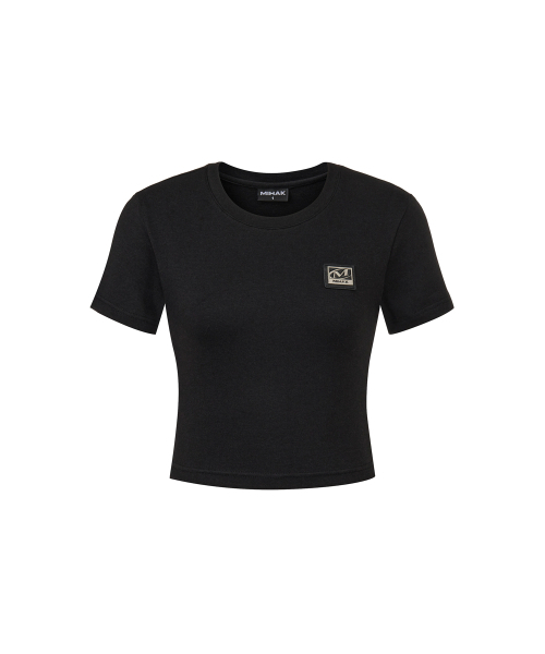 MIHAK(ミハク)の「メタルプレートクロップTシャツ (ブラック)(Tシャツ/カットソー・レディース・その他・1/2)」の4枚目の写真