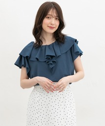【ハニさら・接触冷感・UVカット】フリルTシャツ
