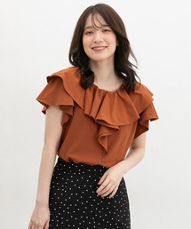 【ハニさら・接触冷感・UVカット】フリルTシャツ