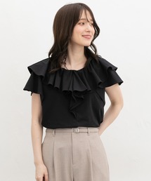 【ハニさら・接触冷感・UVカット】フリルTシャツ