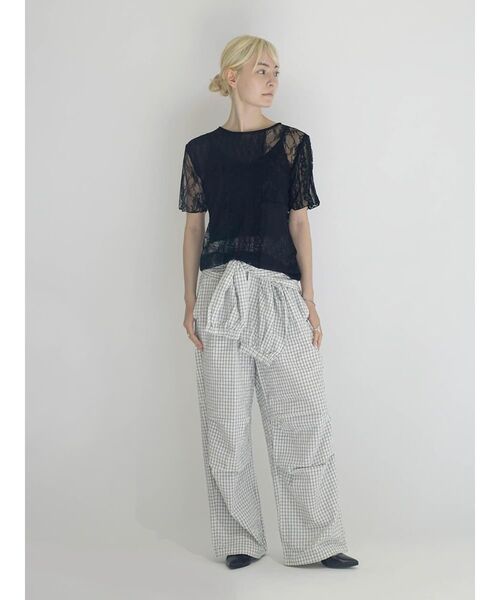 :ETHROF(イーサオブ)の「SHEER LACE DESIGN TOPS(Tシャツ/カットソー・レディース・ブラック/オフホワイト・FREE)」の12枚目の写真