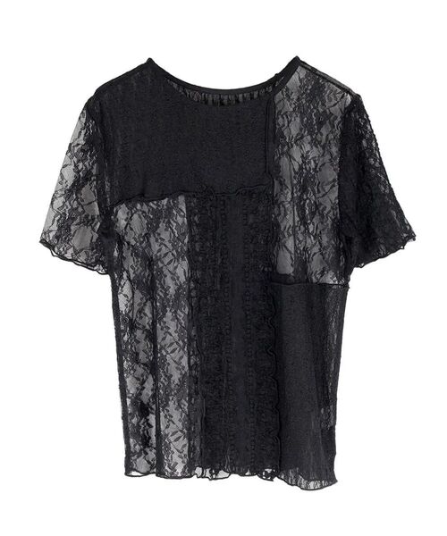 :ETHROF(イーサオブ)の「SHEER LACE DESIGN TOPS(Tシャツ/カットソー・レディース・ブラック/オフホワイト・FREE)」の17枚目の写真