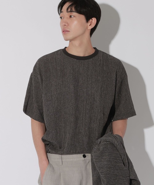 LAKOLE（ラコレ）の「カット楊柳T / 659682（Tシャツ/カットソー・メンズ・ブラック/グレー/アイボリー/バーガンディー・MEDIUM/LARGE）」の13枚目の写真