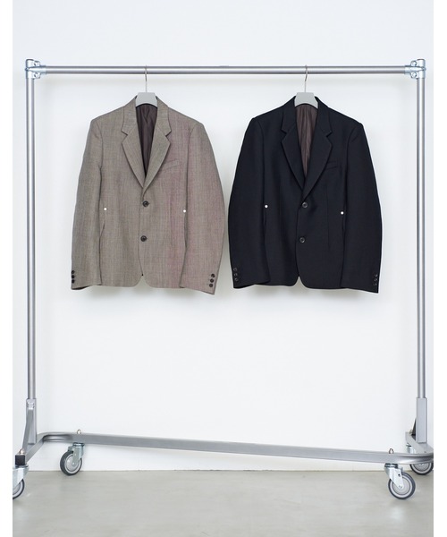 NVRFRGT（ネヴァーフォーゲット）の「SINGLE BREASTED 2B BLAZER/テーラードジャケット/本水牛釦/ショルダーパッド/NVRFRGT（テーラードジャケット・メンズ・ブラック/グレー・1/2）」の8枚目の写真