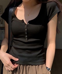 NANEA | リングドットヘンリーネックT(Tシャツ/カットソー)
