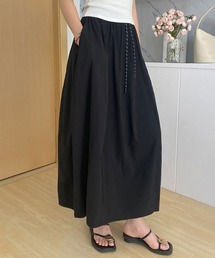 ロング丈 フレアスカート ウエストゴム