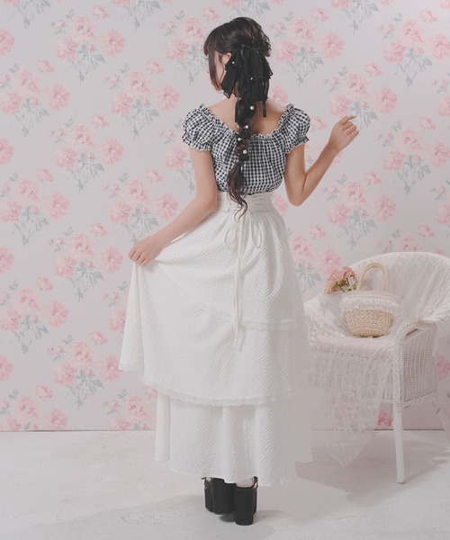 DearMyLoveRose（ディアマイラブローズ）の「2WAYパフスリーブギンガムチェックブラウス【大きいサイズあり】（シャツ/ブラウス・レディース・レッド/ブラック・M-L/LL～3L/L～LL）」の5枚目の写真