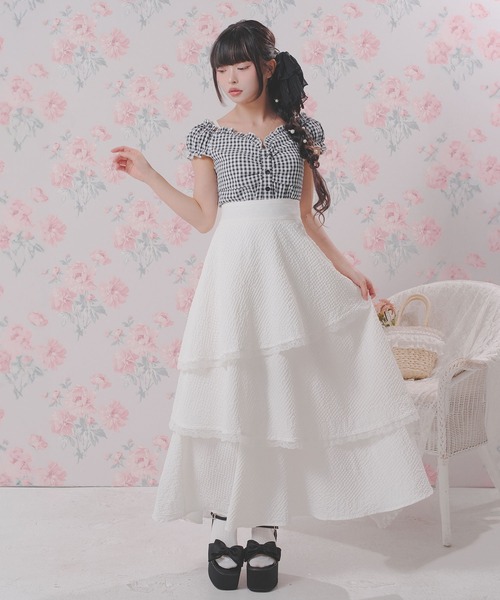 DearMyLoveRose（ディアマイラブローズ）の「2WAYパフスリーブギンガムチェックブラウス【大きいサイズあり】（シャツ/ブラウス・レディース・レッド/ブラック・M-L/LL～3L/L～LL）」の6枚目の写真