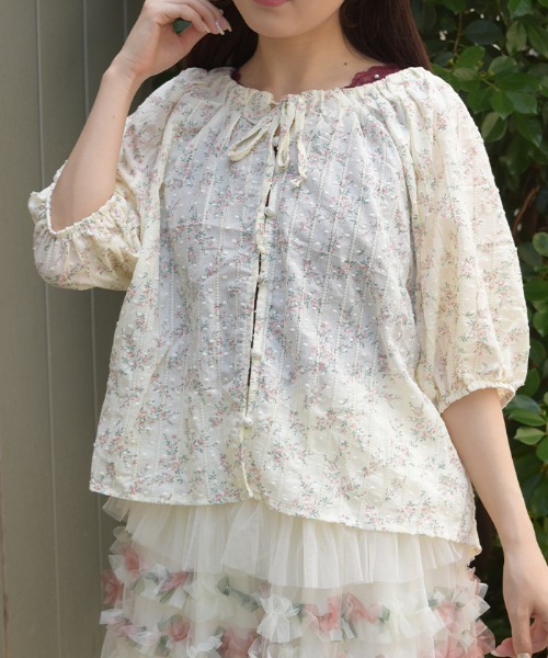 axes femme（アクシーズファム）の「花柄ブラウス（シャツ/ブラウス・レディース・ブルー/ピンク・FREE）」の2枚目の写真