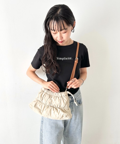 NATURALIST(ナチュラリスト)の「2WAY ドロストギャザー ショルダーバッグ/巾着バッグ(ハンドバッグ・レディース・ホワイト/ベージュ/ブラック・FREE)」の22枚目の写真