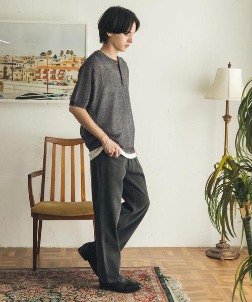 SENSE OF PLACE by URBAN RESEARCH(センスオブプレイスバイアーバンリサーチ)の「ストライプジャガードストレートデニム(デニムパンツ・メンズ・インディゴブルー/ブラック・MEDIUM/LARGE)」の9枚目の写真