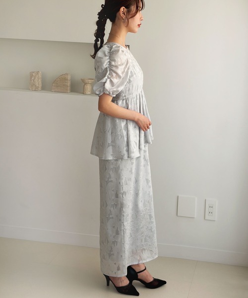 GeeRA(ジーラ)の「バブルスリーブペプラムジャガードドレス(ドレス・レディース・ブラック/ライトグレー・X-LARGE/LARGE/MEDIUM)」の17枚目の写真