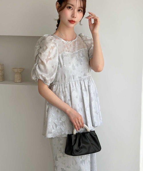 GeeRA(ジーラ)の「バブルスリーブペプラムジャガードドレス(ドレス・レディース・ブラック/ライトグレー・X-LARGE/LARGE/MEDIUM)」の19枚目の写真