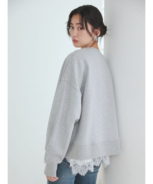 Mila Owen(ミラオーウェン)の「【WEB限定】レースヘムTシャツ(Tシャツ/カットソー・レディース・ホワイト/ライトブルー/ブラック・F)」の21枚目の写真